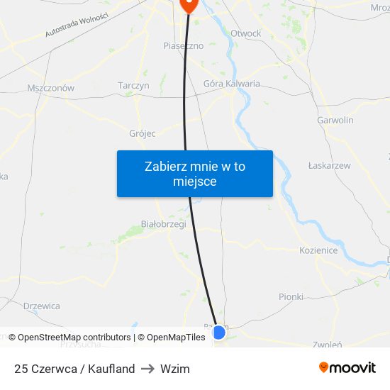 25 Czerwca / Kaufland to Wzim map