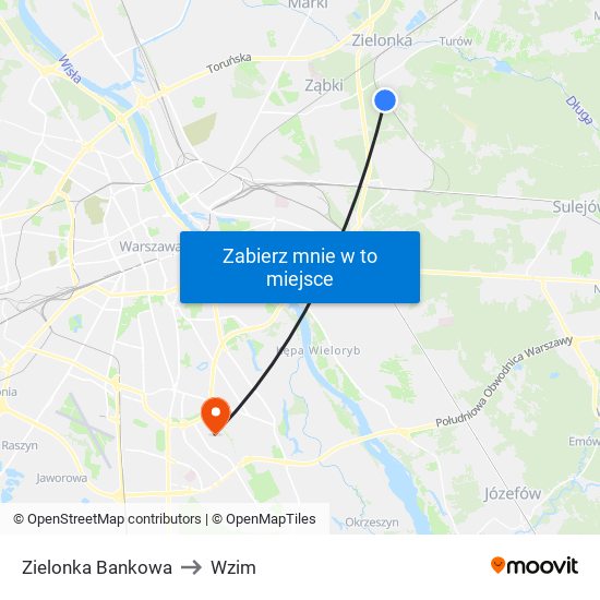 Zielonka Bankowa to Wzim map