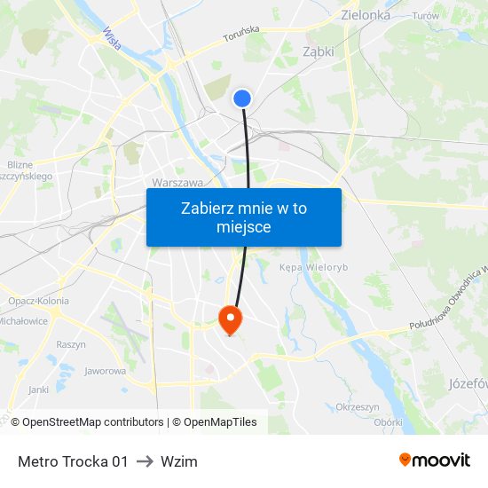 Metro Trocka 01 to Wzim map