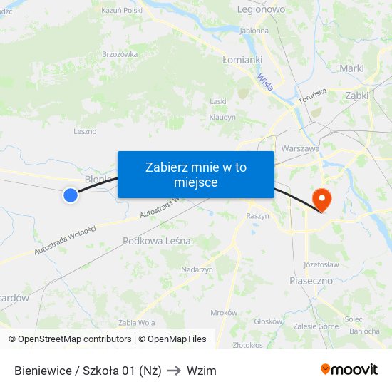 Bieniewice / Szkoła 01 (Nż) to Wzim map