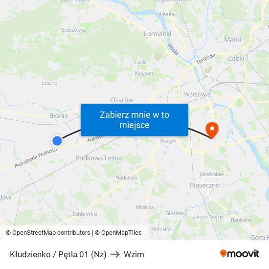 Kłudzienko / Pętla 01 (Nż) to Wzim map