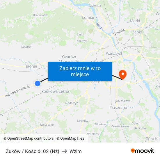 Żuków / Kościół 02 (Nż) to Wzim map