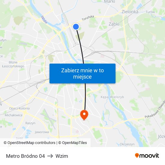 Metro Bródno 04 to Wzim map
