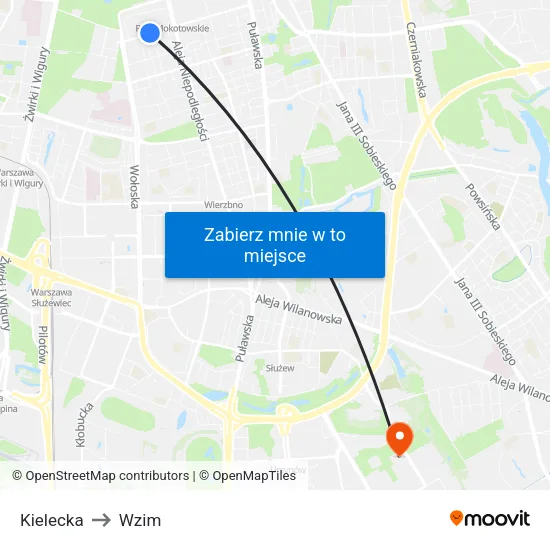 Kielecka to Wzim map