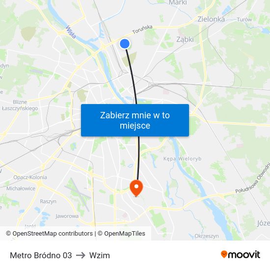 Metro Bródno 03 to Wzim map