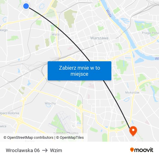 Wrocławska 06 to Wzim map