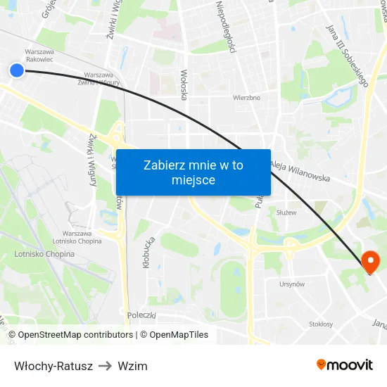 Włochy - Ratusz to Wzim map