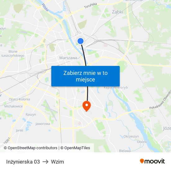 Inżynierska 03 to Wzim map