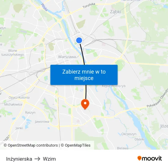 Inżynierska to Wzim map