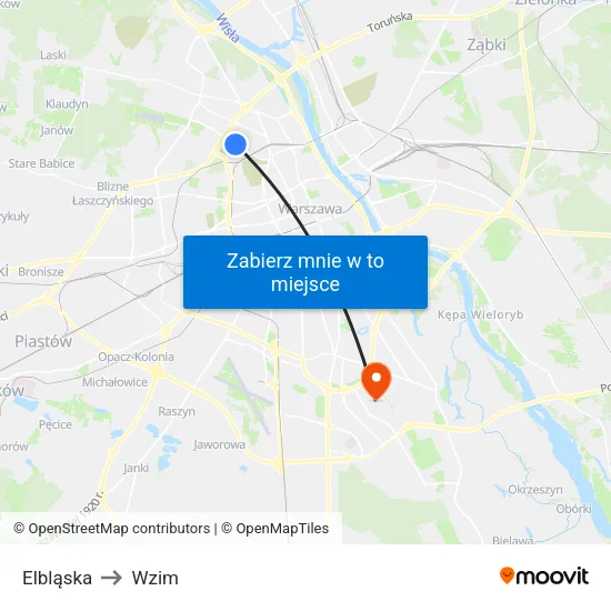 Elbląska to Wzim map