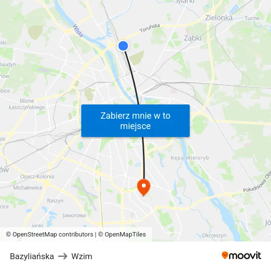 Bazyliańska to Wzim map