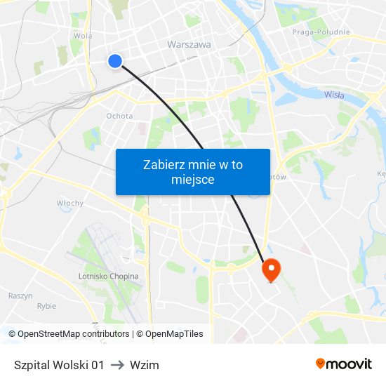 Szpital Wolski 01 to Wzim map