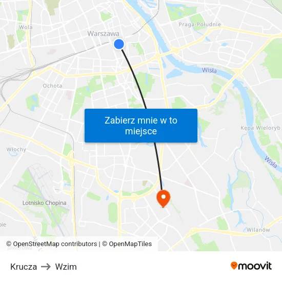 Krucza to Wzim map