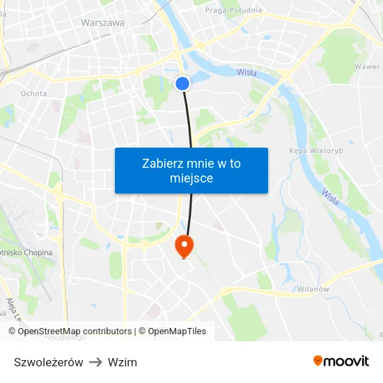 Szwoleżerów to Wzim map