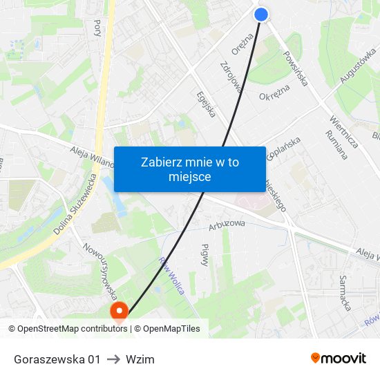 Goraszewska 01 to Wzim map