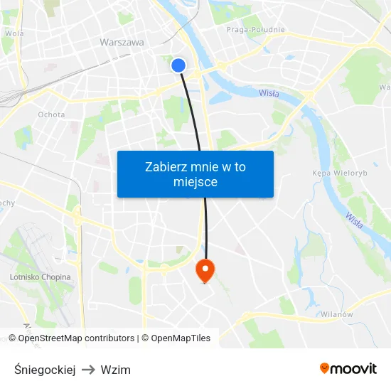 Śniegockiej to Wzim map