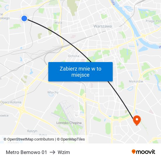 Metro Bemowo 01 to Wzim map