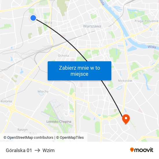 Góralska 01 to Wzim map