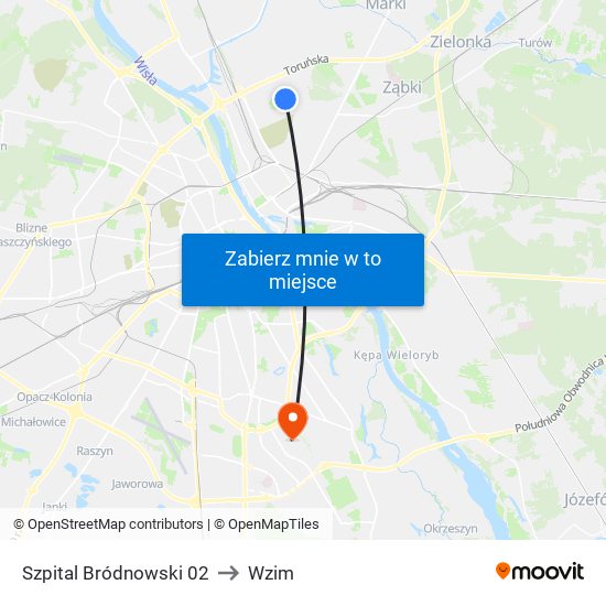 Szpital Bródnowski 02 to Wzim map