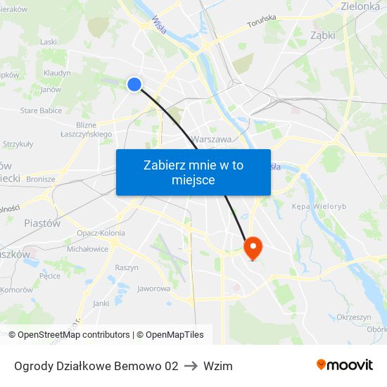 Ogrody Działkowe Bemowo 02 to Wzim map