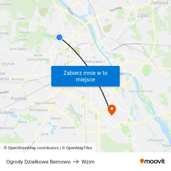 Ogrody Działkowe Bemowo to Wzim map