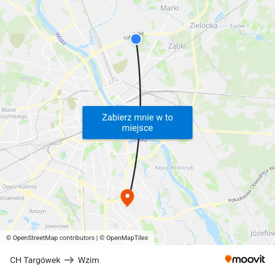 CH Targówek to Wzim map