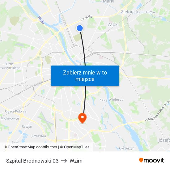 Szpital Bródnowski 03 to Wzim map