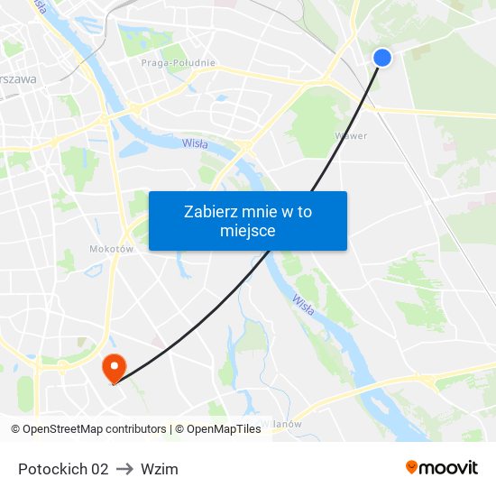 Potockich 02 to Wzim map