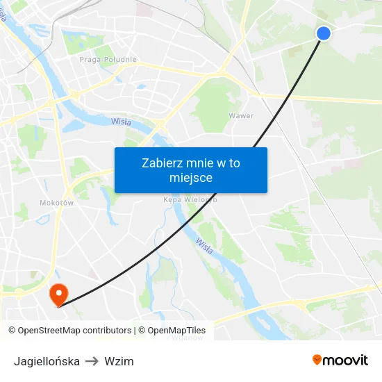 Jagiellońska to Wzim map