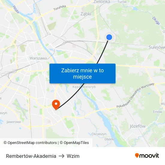 Rembertów - Akademia to Wzim map