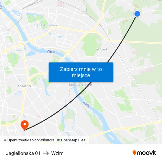 Jagiellońska 01 to Wzim map