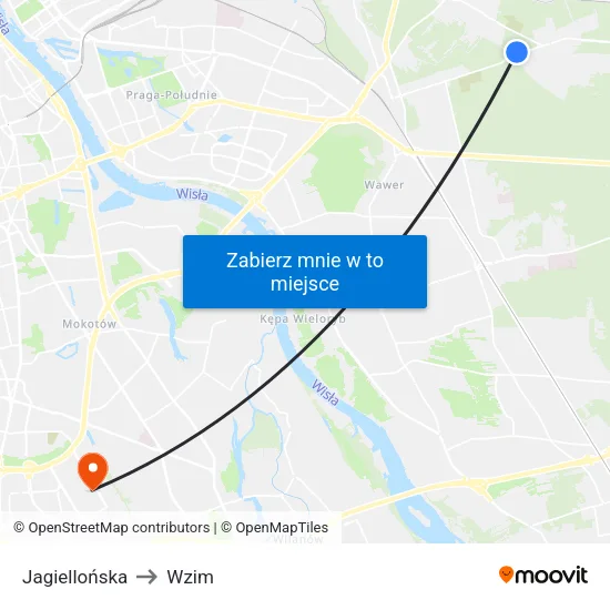 Jagiellońska to Wzim map