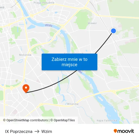 IX Poprzeczna to Wzim map