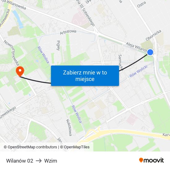 Wilanów 02 to Wzim map