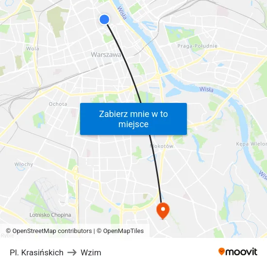 Pl. Krasińskich to Wzim map