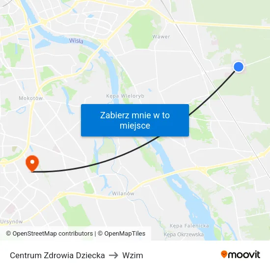 Centrum Zdrowia Dziecka to Wzim map