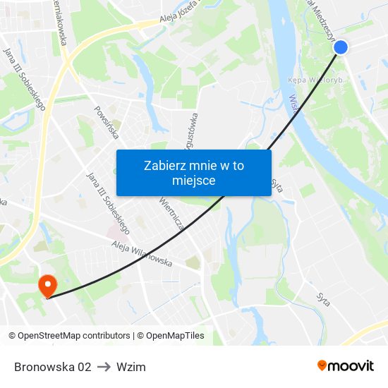 Bronowska 02 to Wzim map