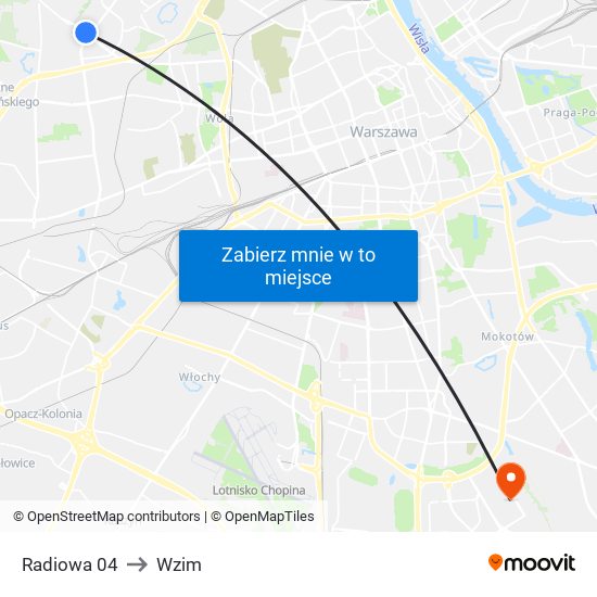 Radiowa 04 to Wzim map