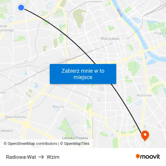 Radiowa - WAT to Wzim map
