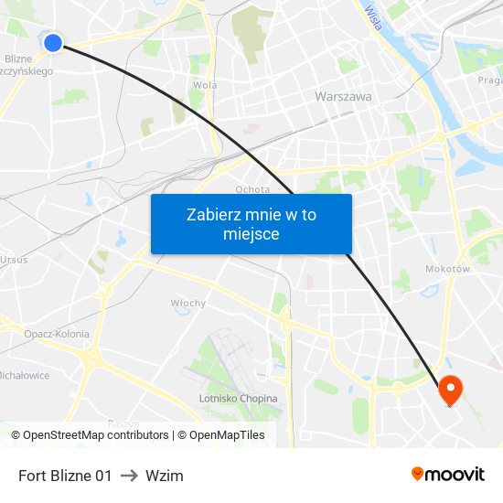 Fort Blizne 01 to Wzim map