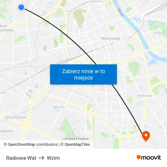 Radiowa - WAT to Wzim map