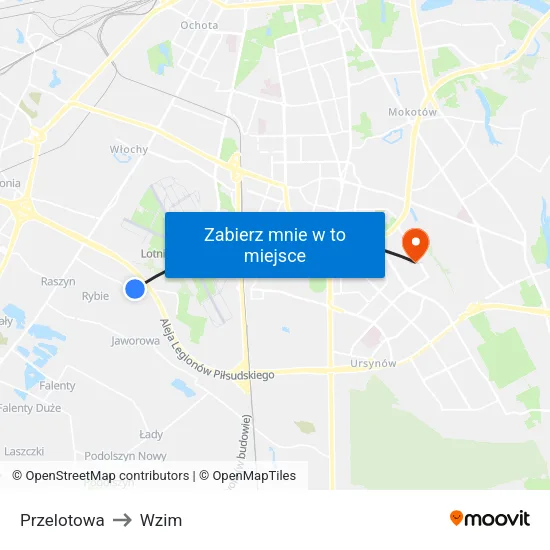 Przelotowa to Wzim map