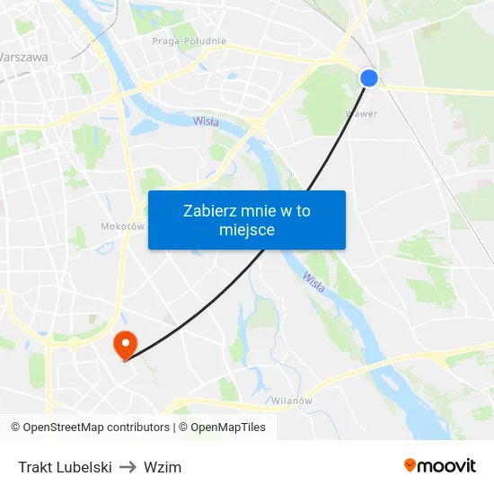 Trakt Lubelski to Wzim map