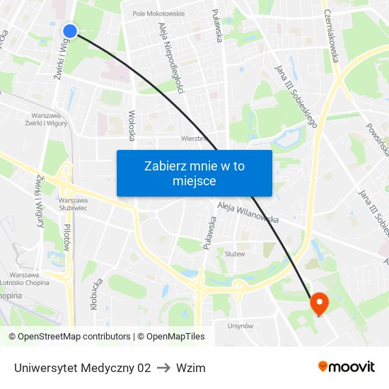 Uniwersytet Medyczny 02 to Wzim map