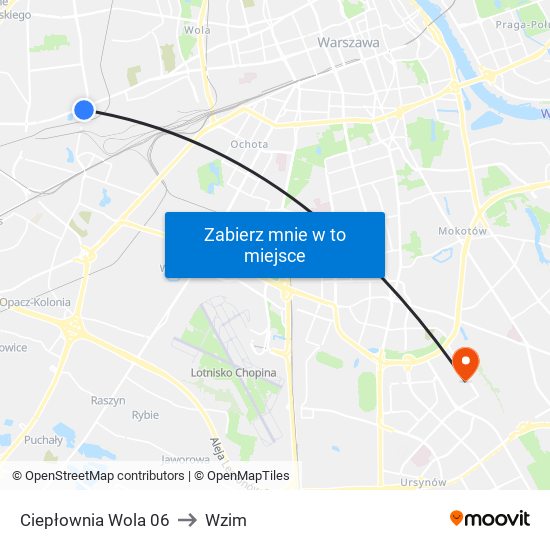 Ciepłownia Wola 06 to Wzim map
