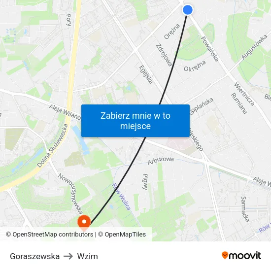 Goraszewska to Wzim map