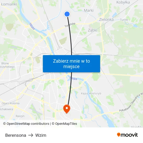 Berensona to Wzim map