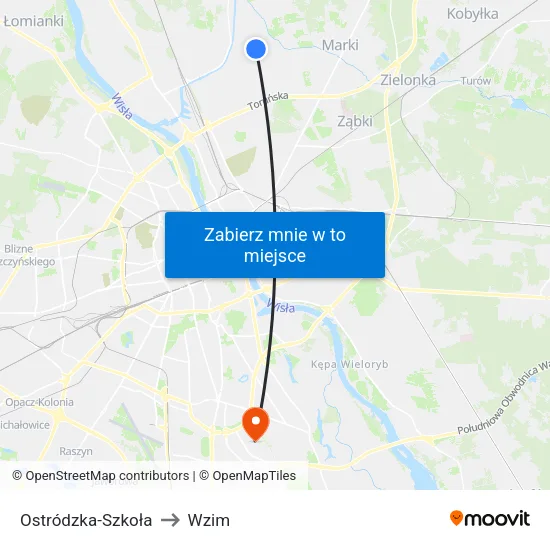 Ostródzka - Szkoła to Wzim map