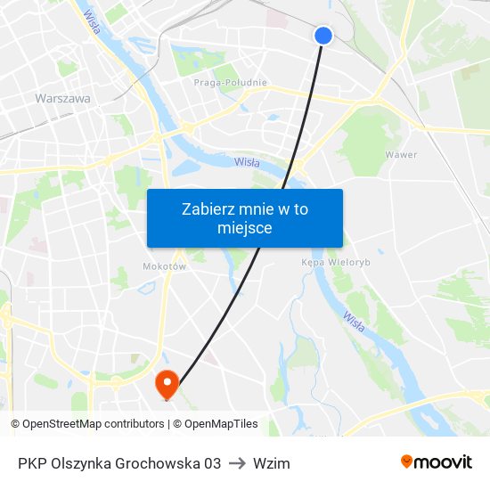 PKP Olszynka Grochowska 03 to Wzim map