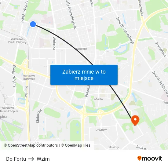 Do Fortu to Wzim map